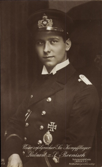 Postcard sea combat pilot lieutenant z. S. Boenisch, RPH 412, Sanke 37