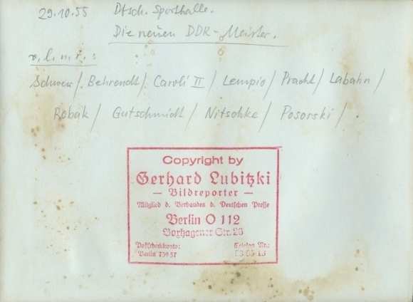 Photo boxing, GDR Championships 1955, Behrendt, Caroli, Lempio, Pracht, Labahn, Robak, Gutschmidt