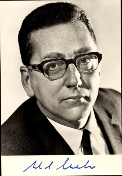 Postcard Dr. Erhard Eppler, Federal Minister for Economic Cooperation, autograph