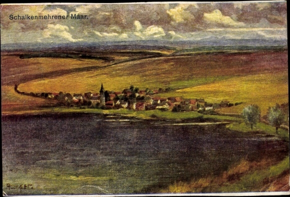 Künstler Ak Schalkenmehren in der Eifel, Schalkenmehrener Maar