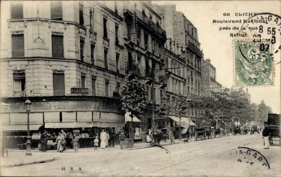Postcard Clichy Hauts de Seine, Boulevard National