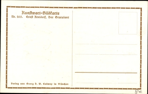 Artist PC Kreidolf, Ernst, grasshopper couple, well-wisher, art warden picture card No. 205