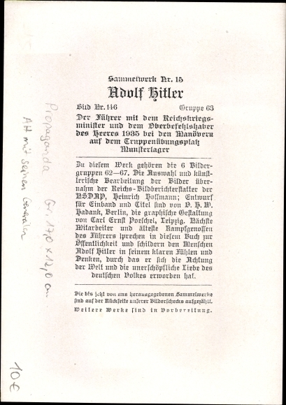 Collective picture Adolf Hitler, Reich Minister of War Werner von Blomberg, collective work 15 picture 146