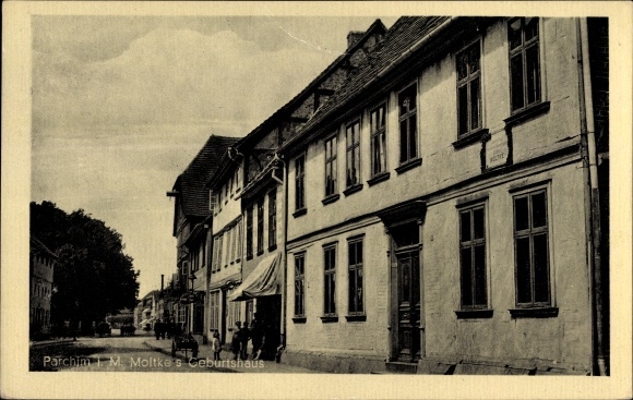 Postcard Parchim in Mecklenburg Western Pomerania, Moltke&#39;s birthplace
