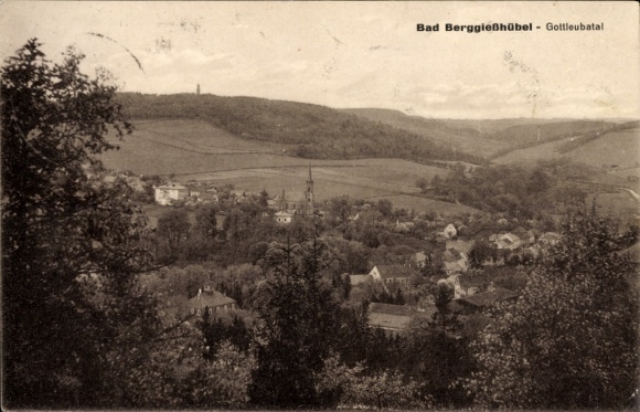 Ak Berggießhübel in Saksen, stadspanorama, Gottleubatal
