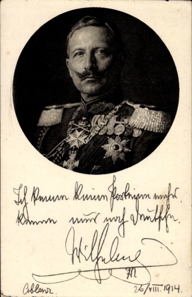 Postcard Kaiser Wilhelm II., Portrait, I no longer know any parties, quote 1914