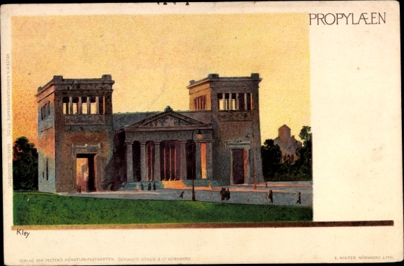 Artist Chromo-Litho Kley, Heinrich, Munich, Propylaea
