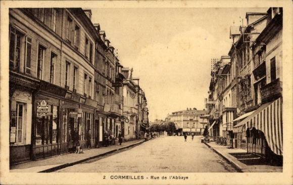 Postcard Cormeilles, Rue de l'Abbaye