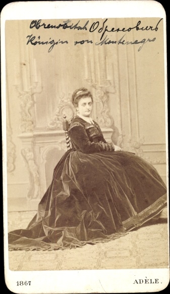CdV Queen of Montenegro, portrait, 1867