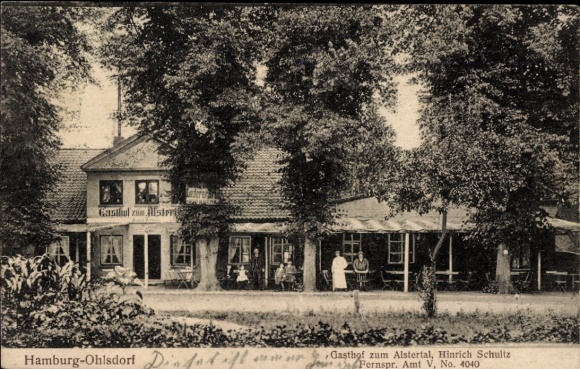 Ansichtkaart Hamburg Nord Ohlsdorf, Gasthof zum Alstertal