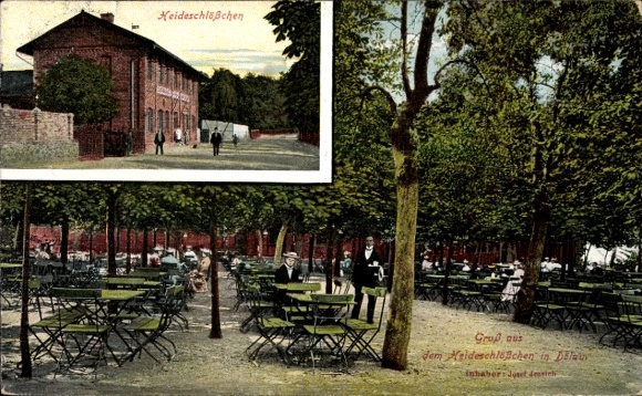 Postcard Dölau Halle an der Saale, Heideschlößchen, terrace