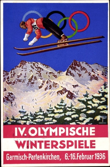 Artist PC Garmisch Partenkirchen in Upper Bavaria, 1936 Winter Olympics, ski jumping
