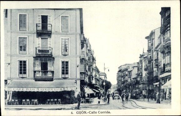 Ak Gijón Asturië Spanje, Calle Corrida