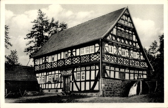 Postcard Ilbeshausen Hochwaldhausen Grebenhain Hesse, Teufelsmühle built in 1691