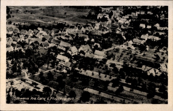 Postcard Schwann Staubenhardt in the Black Forest, aerial photograph