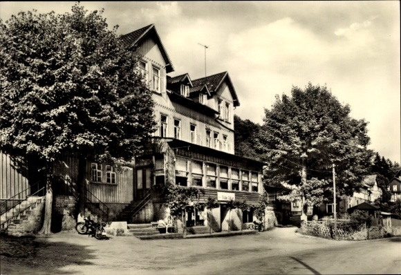 Postcard Altenbrak Thale in the Harz, climatic health resort Altenbrak, FDGB recreation home, Weißes Roß, building