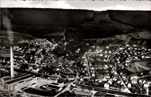 Postcard Altbach am Neckar Baden Württemberg, aerial photograph