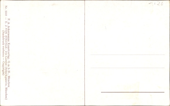 Artist Postcard von Steinle, EJ, The Lorelei