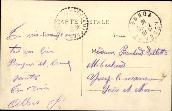 Postcard Laroche Migennes Yonne, Station, Footbridge