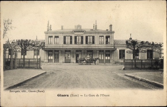 Postcard Gisors Eure, West Station