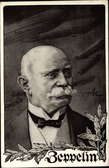 Artist PC Ferdinand Graf von Zeppelin, portrait, German Air Fleet Association
