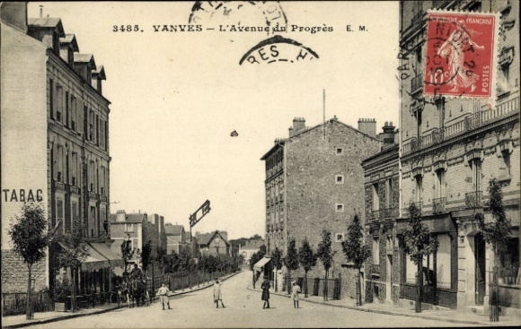 Postcard Vanves Hauts de Seine, Avenue du Progres