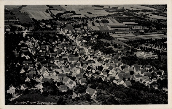 Postcard Bondorf in Württemberg, aerial photograph