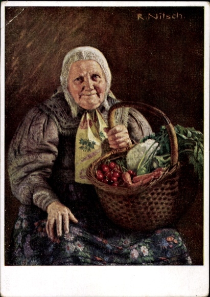Künstler Ak Nitsch, R., Deutsches Reich, Volkstrachten, Schlesierin, Neißer Gegend, VDA 1 2 4