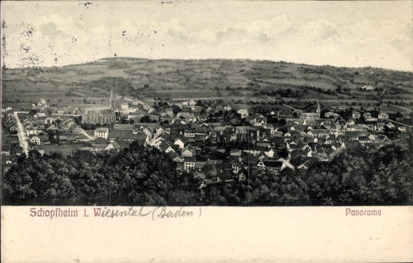 Postcard Schopfheim in Baden, general view