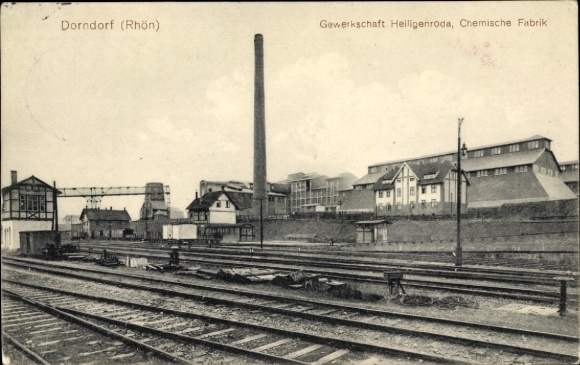 Postcard Dorndorf in der Rhön Thuringia, Heiligenroda Trade Union, Chemical Factory