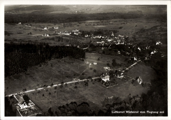 Postcard Wüstenrot Baden Württemberg, aerial photograph