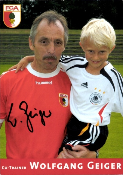 Autograph card Co-Trainer Wolfgang Geiger, FC Augsburg, autograph