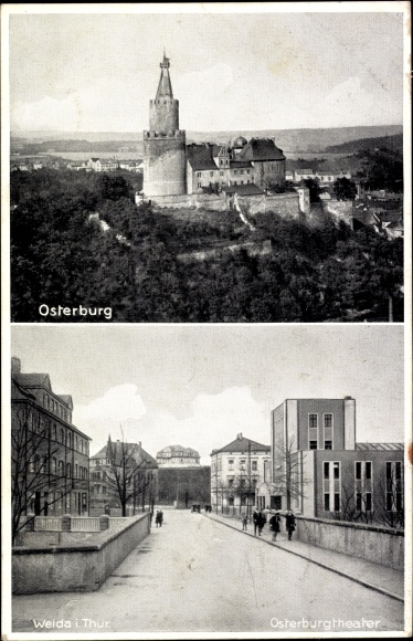 Ak Osterburg Weida im Kreis Greiz Thüringen, Osterburgtheater, Burgansicht