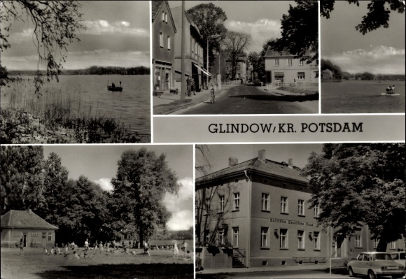 Ak Glindow Werder op de Havel, gedeeltelijk uitzicht, restaurant Deutsches Haus