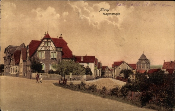 Postcard Alzey in Rheinhessen, Hagenstraße