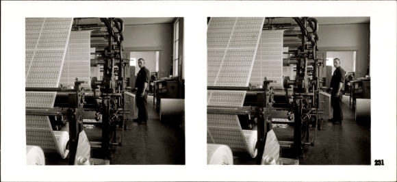 Stereo room image photo &quot;The NS model companies 1937-38&quot; No. 231 factory techn. Dimension paper Gruner &amp; Sohn