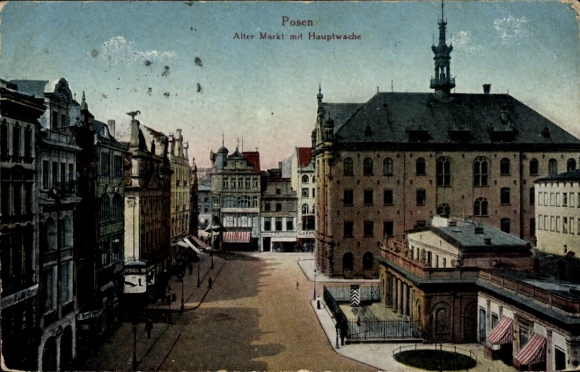 Postcard Poznań Poznan, Old Market, Main Guard