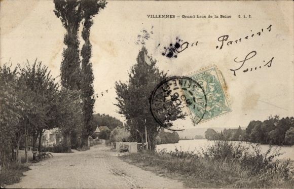 Postcard Villennes sur Seine Yvelines, Grand bras de la Seine
