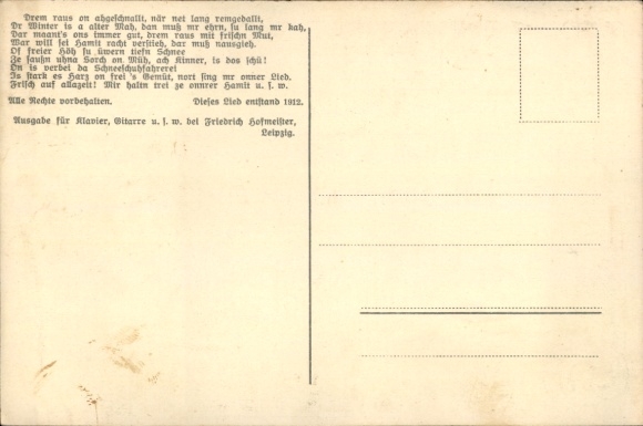 Song Postcard Anton Günther, Snowshoe Drivers March, dialect No. 54