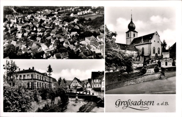 Postcard Großsachsen Hirschberg an der Bergstraße, aerial photograph