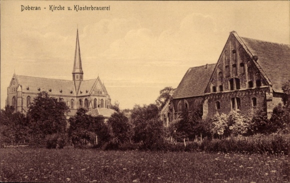 Postcard Bad Doberan in Mecklenburg, Church and Monastery Brewery, Münster