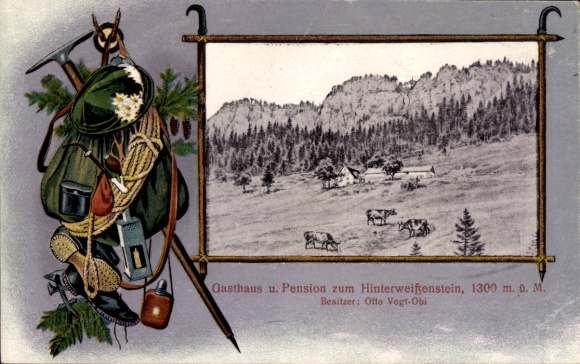 Passepartout Postcard Oberdorf Canton Solothurn, Gasthaus Hinter Weissenstein