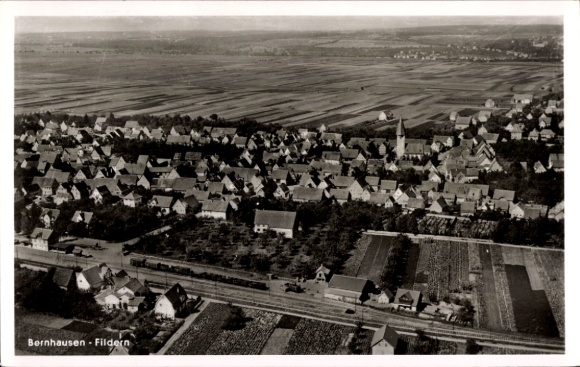Ak Bernhausen Filderstadt Baden Württemberg, Fliegeraufnahme