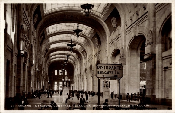 Ansichtkaart Milano Milaan Lombardia, Stazione Centrale, Galleria Monumentale
