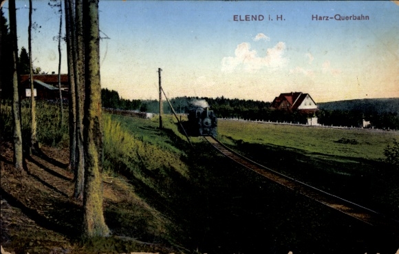 Ak Elend Oberharz am Brocken, Harz-Querbahn