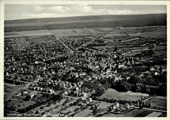 Ak Sprendlingen in Rheinhessen, luchtfoto
