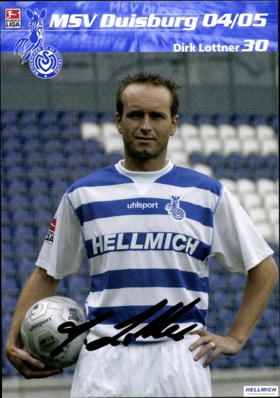 Autogrammkarte Fußballer Dirk Lottner, MSV Duisburg, Autogramm