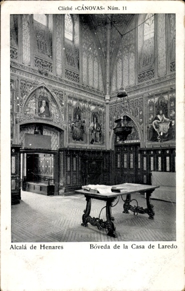 Postcard Alcalá de Henares Madrid Spain, Bóveda of the Casa de Laredo, interior view
