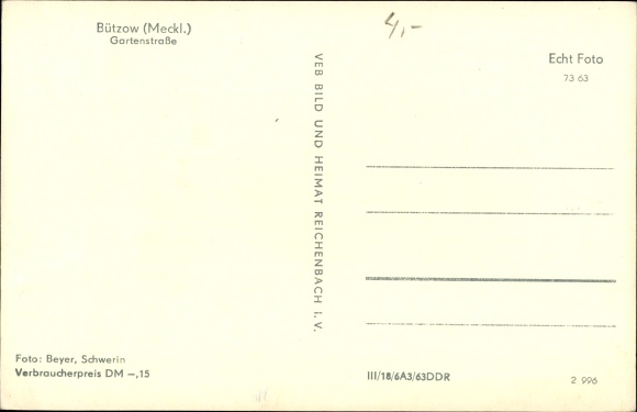 Postcard Bützow in Mecklenburg, Gartenstr