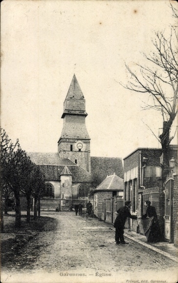Ak Garnnes Met vriendelijke groet, kerk